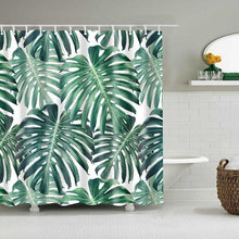 Load image into Gallery viewer, Green Tropical Plants Shower Curtain Bathroom Waterproof Polyester Shower Curtain Leaves Printing Curtains for bathroom shower