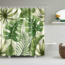 Load image into Gallery viewer, Green Tropical Plants Shower Curtain Bathroom Waterproof Polyester Shower Curtain Leaves Printing Curtains for bathroom shower