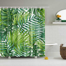 Load image into Gallery viewer, Green Tropical Plants Shower Curtain Bathroom Waterproof Polyester Shower Curtain Leaves Printing Curtains for bathroom shower