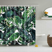 Load image into Gallery viewer, Green Tropical Plants Shower Curtain Bathroom Waterproof Polyester Shower Curtain Leaves Printing Curtains for bathroom shower