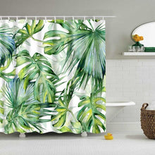 Load image into Gallery viewer, Green Tropical Plants Shower Curtain Bathroom Waterproof Polyester Shower Curtain Leaves Printing Curtains for bathroom shower